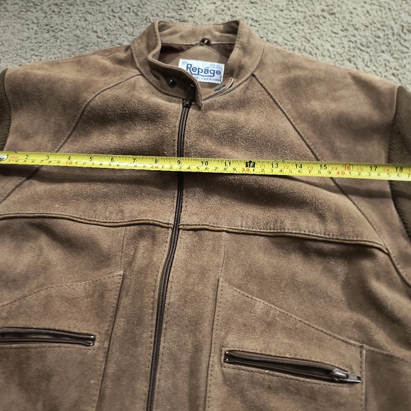 Repage Suede Leather and Knit Sweater Jacket 1980's RN 39209 Size XL - Picture 10 of 11